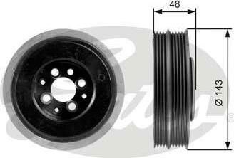 Gates TVD1015 ременный шкив, коленчатый вал на SKODA SUPERB (3U4)