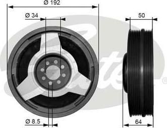 Gates TVD1030 ременный шкив, коленчатый вал на VW PASSAT Variant (3B6)