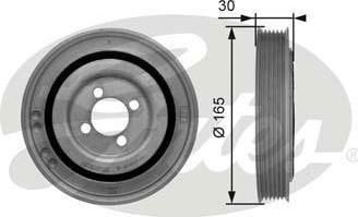 Gates TVD1032 ременный шкив, коленчатый вал на OPEL CORSA E Van