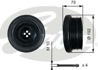 Gates TVD1050A ременный шкив, коленчатый вал на 3 Touring (E91)