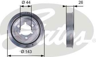 GATES Шкив коленвала Citroen С4 2007-2010 (0515R8, TVD1055)