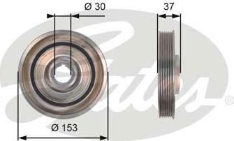 GATES Шкив коленвала FORD MONDEO/GALAXY/S-MAX/VOLVO S40 2.0D 04- (1520590, TVD1090)