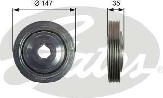 GATES Ременный шкив, коленчатый вал (TVD1101)