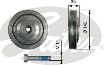 Gates TVD1103A ременный шкив, коленчатый вал на PEUGEOT 206 Наклонная задняя часть (2A/C)