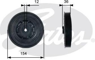 GATES Шкив коленвала RENAULT/OPEL 1.9D 99- (8200386446, TVD1128)