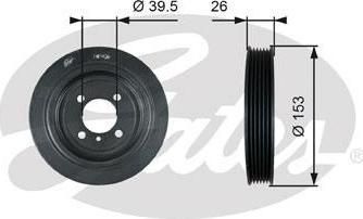 GATES Шкив коленвала KIA/HYUNDAI 2.0D-2.2D 01- (2312427300, TVD1129)