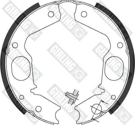 GIRLING Колодки тормозные стояночного тормоза MITSUBISHI PAJERO 90-- SPACE GEAR 89-- SPORT 98-- (MB618914, 5186959)