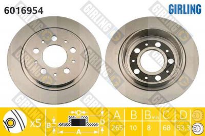 Girling 6016954 тормозной диск на VOLVO 960 II универсал (965)