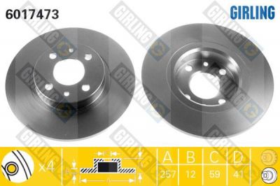 Girling 6017473 тормозной диск на FIAT BRAVA (182)