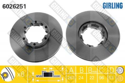 Girling 6026251 тормозной диск на NISSAN CABSTAR E