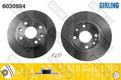 Girling 6030884 тормозной диск на MAZDA 323 C IV (BG)