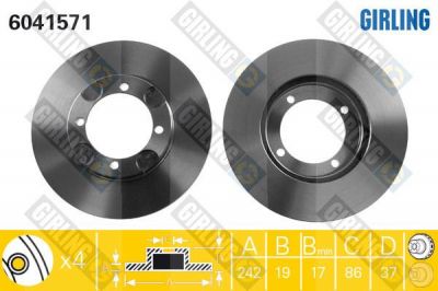 Girling 6041571 тормозной диск на HYUNDAI LANTRA II Wagon (J-2)