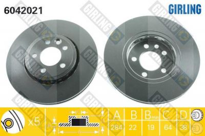 Girling 6042021 тормозной диск на MG MG ZT- T