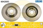 GIRLING Диск тормозной AUDI A8 3.0-6.0 02-10/VW PHAETON 3.0-4.2 02- передний D=360мм. (4E0615301P, 6042685)