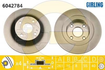 Girling 6042784 тормозной диск на MAZDA 323 S VI (BJ)