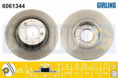 Girling 6061344 тормозной диск на PEUGEOT 508 SW