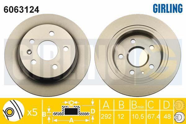 Girling 6063124 тормозной диск на OPEL INSIGNIA седан