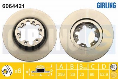 Girling 6064421 тормозной диск на NISSAN NT400 Cabstar