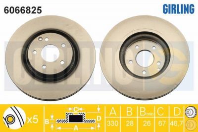 Girling 6066825 тормозной диск на MERCEDES-BENZ CLK (C209)