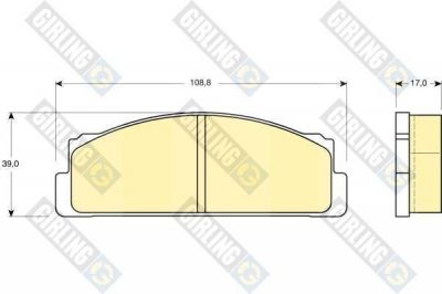 Girling 6101063 комплект тормозных колодок, дисковый тормоз на FIAT PANDA (141A_)