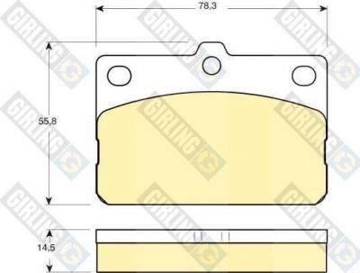 Girling 6101389 комплект тормозных колодок, дисковый тормоз на TOYOTA COROLLA (KE)