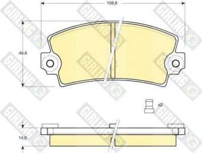 Girling 6101493 комплект тормозных колодок, дисковый тормоз на LOTUS ESPRIT S4 (082)