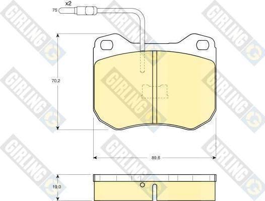 Girling 6101732 комплект тормозных колодок, дисковый тормоз на PEUGEOT 505 Break (551D)