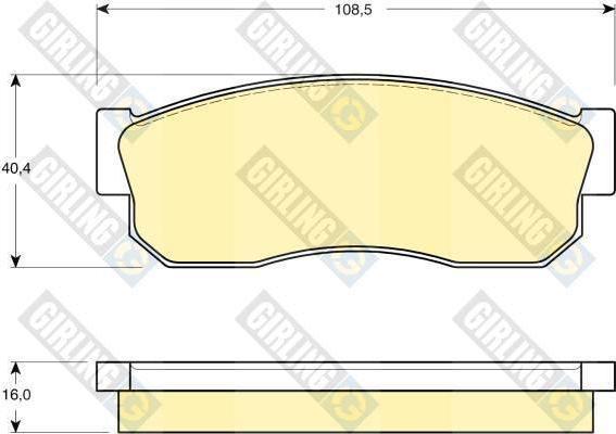 GIRLING Колодки тормозные NISSAN SUNNY 1.3-1.6 82-91 передние (4106003A25, 6102889)