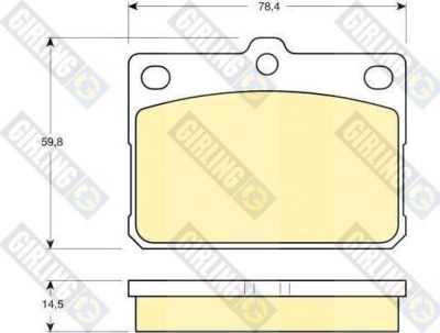 Girling 6102959 комплект тормозных колодок, дисковый тормоз на HYUNDAI PONY седан (X-1)