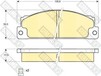 Girling 6102963 комплект тормозных колодок, дисковый тормоз на FIAT 131 Familiare/Panorama (131_)