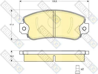 Girling 6102973 комплект тормозных колодок, дисковый тормоз на FIAT UNO (146A/E)