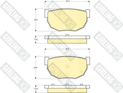 Girling 6103069 комплект тормозных колодок, дисковый тормоз на NISSAN BLUEBIRD Hatchback (T72, T12)