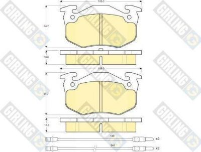 Girling 6103133 комплект тормозных колодок, дисковый тормоз на ALPINE V6