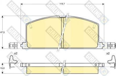 GIRLING Колодки тормозные передние TOYOTA CAMRY CARINA COROLLA 83-92 (0449132180, 6103239)