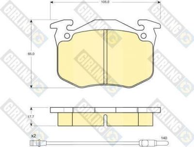 Girling 6103863 комплект тормозных колодок, дисковый тормоз на PEUGEOT 505 Break (551D)