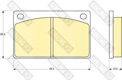 GIRLING Колодки тормозные VOLVO 240/260 74-93 передние (2701639, 6105761)