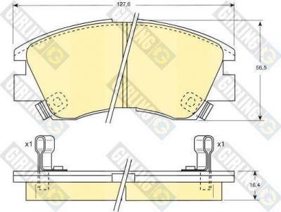Girling 6107299 комплект тормозных колодок, дисковый тормоз на MITSUBISHI L 300 фургон (P0_W, P1_W, P0_V, P1_V, P_2V, P2_W)