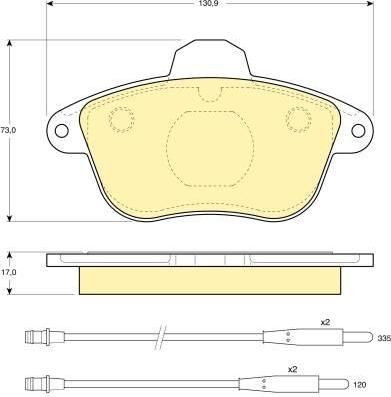 Girling 6107963 комплект тормозных колодок, дисковый тормоз на PEUGEOT 605 (6B)