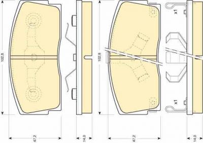 Girling 6108869 комплект тормозных колодок, дисковый тормоз на DAIHATSU APPLAUSE II (A101)