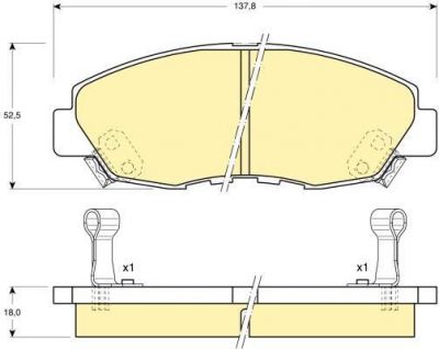 GIRLING Колодки тормозные HONDA ACCORD 2.0-2.2 90-93 передние (572349, 6108949)