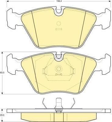 GIRLING Колодки тормозные передние E36 M3 E34 E32 Z3 E36 (34112282555, 6109162)