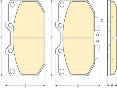 Girling 6110069 комплект тормозных колодок, дисковый тормоз на NISSAN 300 ZX (Z32)
