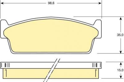 Girling 6110219 комплект тормозных колодок, дисковый тормоз на NISSAN 200 SX (S13)