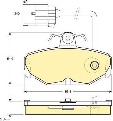 Girling 6110351 комплект тормозных колодок, дисковый тормоз на FORD SCORPIO I (GAE, GGE)