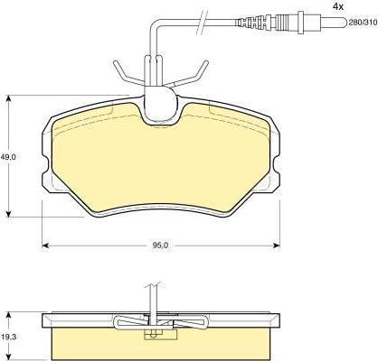 Girling 6110391 комплект тормозных колодок, дисковый тормоз на PEUGEOT 405 I Break (15E)