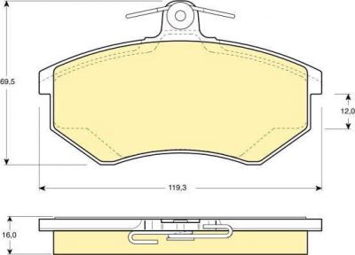 GIRLING Колодки тормозные VOLKSWAGEN G3 2.0/1.9D/PASSAT 2.0 92-97 передние (571376, 6110481)