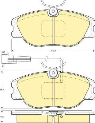 Girling 6110521 комплект тормозных колодок, дисковый тормоз на FIAT CROMA (154)