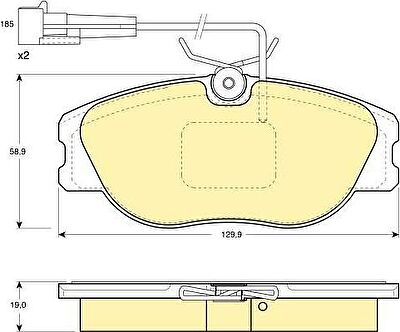 Girling 6110581 комплект тормозных колодок, дисковый тормоз на FIAT CROMA (154)