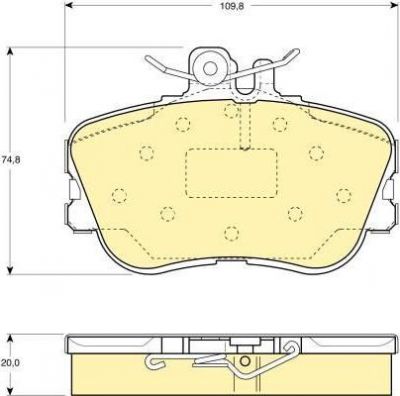 GIRLING Колодки тормозные передние MB W202 93-00 110X75X20.3mm (0054204620, 6110941)