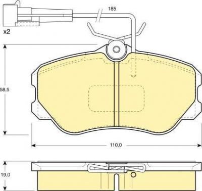 Girling 6110951 комплект тормозных колодок, дисковый тормоз на FIAT CROMA (154)